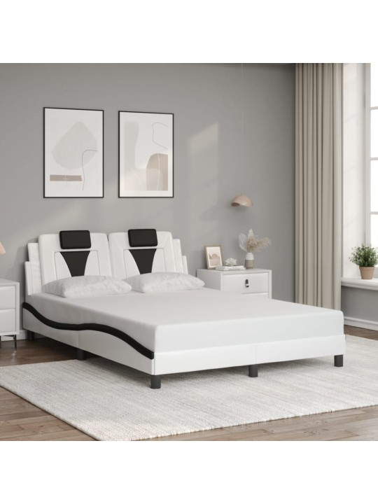 VOODIRAAM LED-TULEDEGA, VALGE JA MUST, 140 X 200 CM, KUNSTNAHK