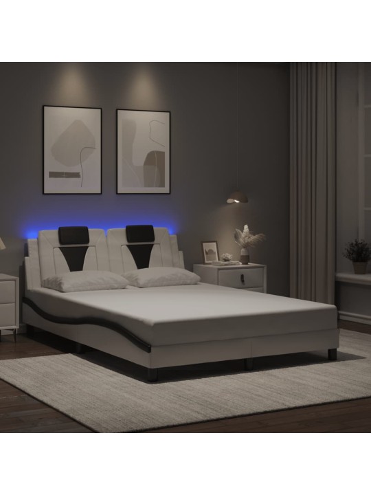VOODIRAAM LED-TULEDEGA, VALGE JA MUST, 140 X 200 CM, KUNSTNAHK