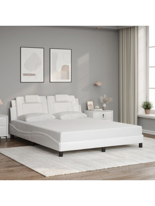VOODIRAAM LED-TULEDEGA, VALGE, 160 X 200 CM, KUNSTNAHK