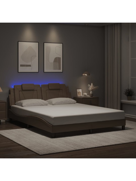 VOODIRAAM LED-TULEDEGA. CAPPUCCINO, 160 X 200 CM, KUNSTNAHK