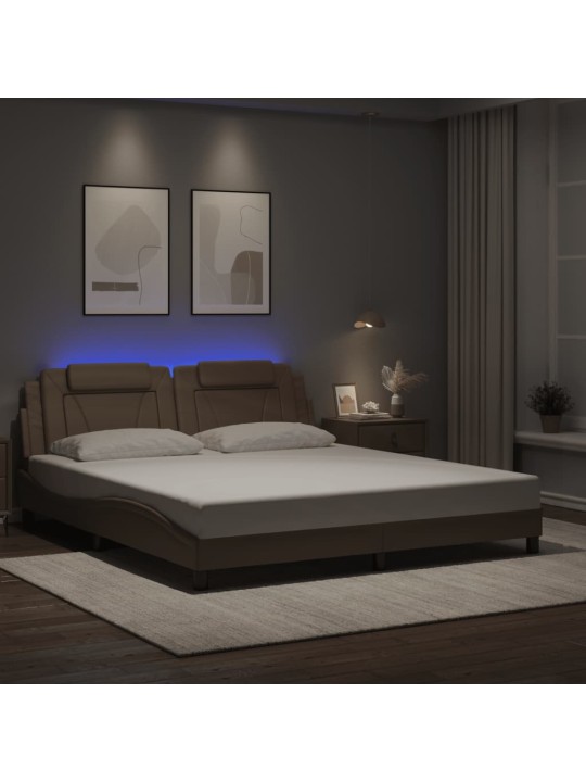 VOODIRAAM LED-TULEDEGA, CAPPUCCINO, 180 X 200 CM, KUNSTNAHK
