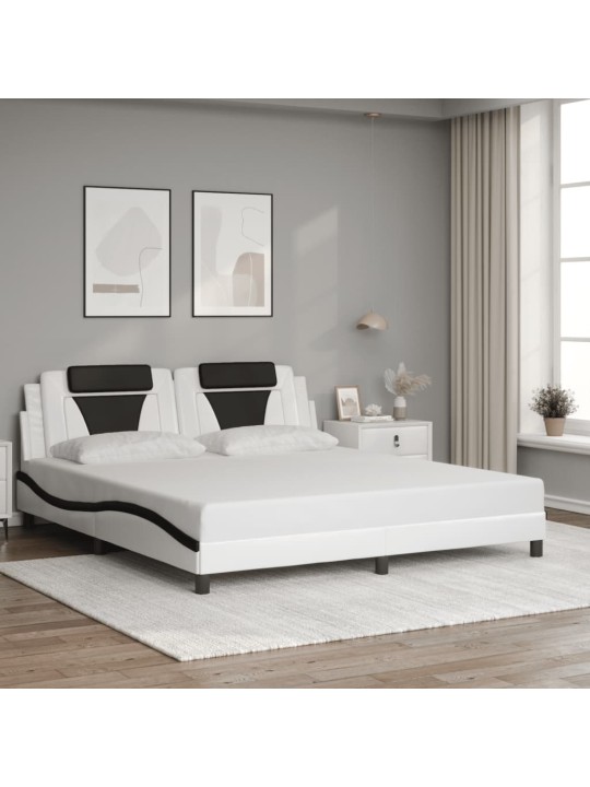 VOODIRAAM LED-TULEDEGA, VALGE JA MUST, 180 X 200 CM, KUNSTNAHK
