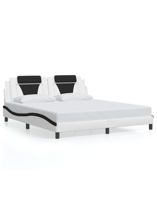 VOODIRAAM LED-TULEDEGA, VALGE JA MUST, 180 X 200 CM, KUNSTNAHK