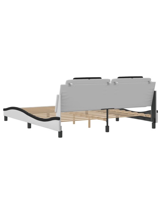 VOODIRAAM LED-TULEDEGA, VALGE JA MUST, 180 X 200 CM, KUNSTNAHK