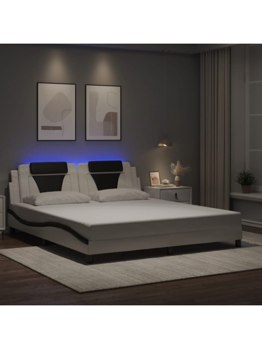 VOODIRAAM LED-TULEDEGA, VALGE JA MUST, 180 X 200 CM, KUNSTNAHK