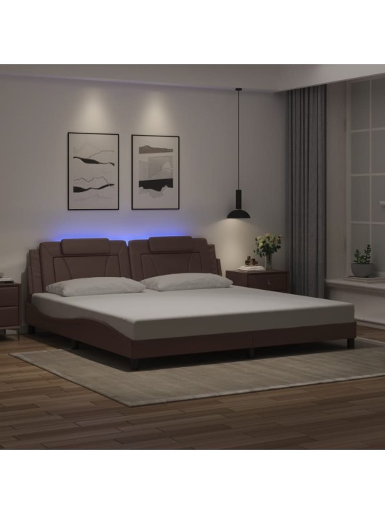 VOODIRAAM LED-TULEDEGA,PRUUN, 200X200 CM, KUNSTNAHK