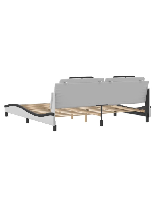 VOODIRAAM LED-TULEDEGA, VALGE JA MUST, 200X200 CM, KUNSTNAHK