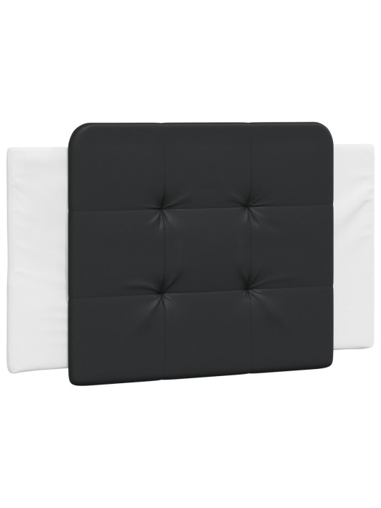 Voodiraam LED-tuledega, valge ja must, 100 x 200 cm, kunstnahk