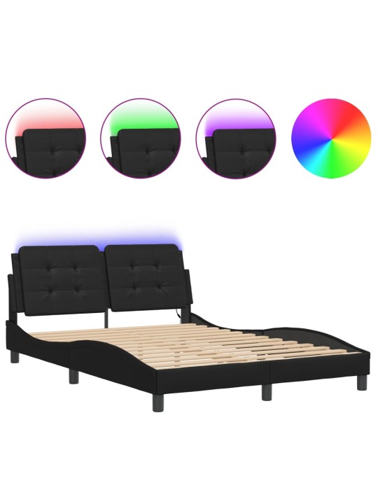 VOODIRAAM LED-TULEDEGA, MUST, 140 X 190 CM, KUNSTNAHK