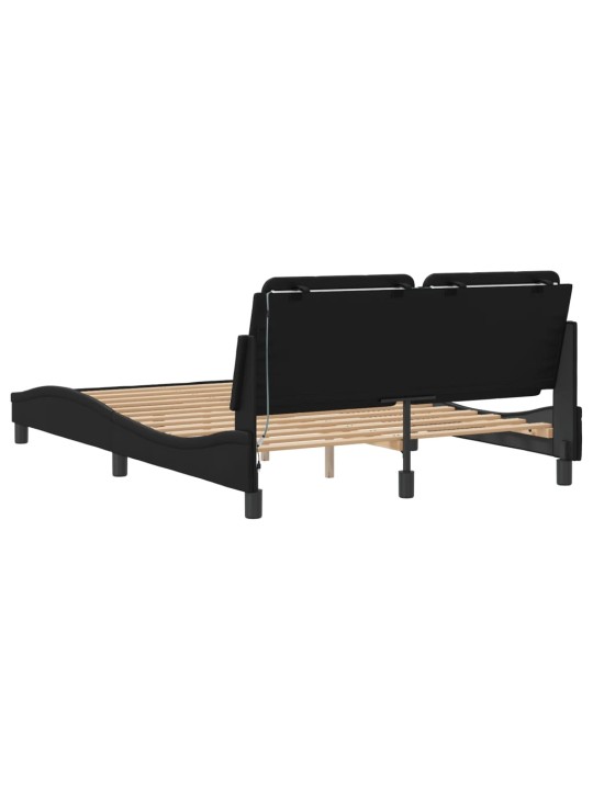 VOODIRAAM LED-TULEDEGA, MUST, 140 X 190 CM, KUNSTNAHK
