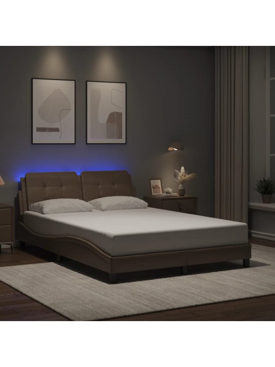 VOODIRAAM LED-TULEDEGA, CAPPUCCINO, 140 X 190 CM, KUNSTNAHK