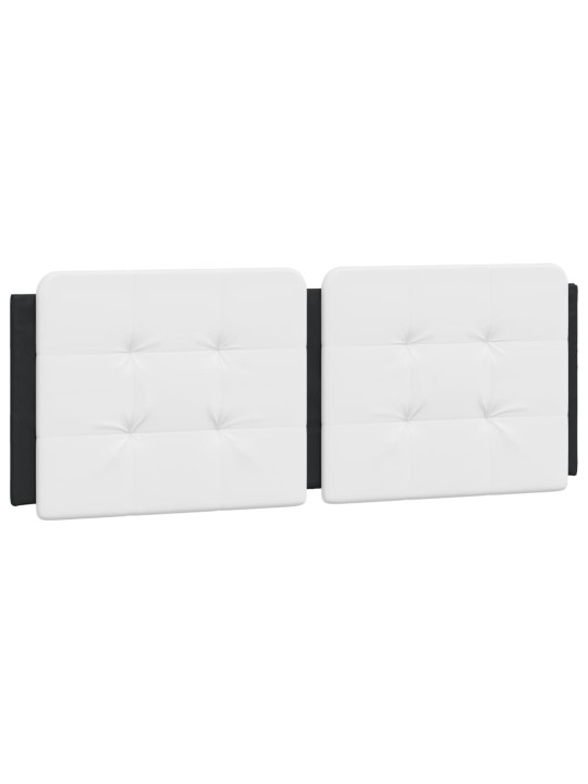 Voodiraam LED-tuledega, must ja valge, 140 x 190 cm, kunstnahk