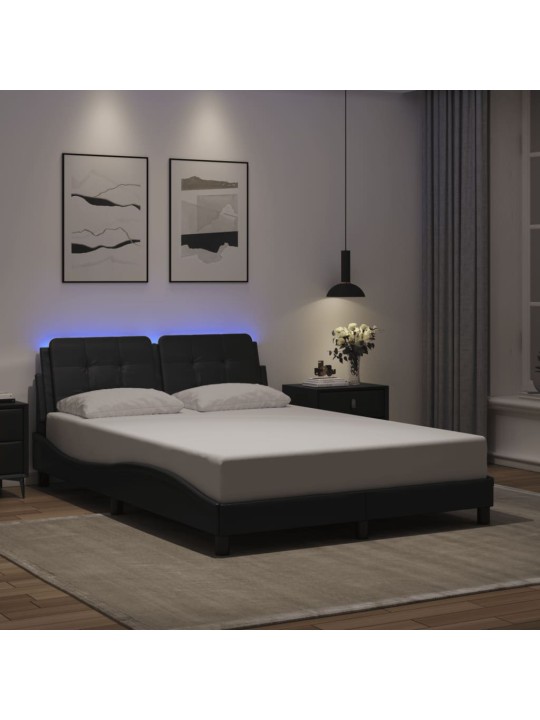 VOODIRAAM LED-TULEDEGA, MUST, 140 X 200 CM, KUNSTNAHK