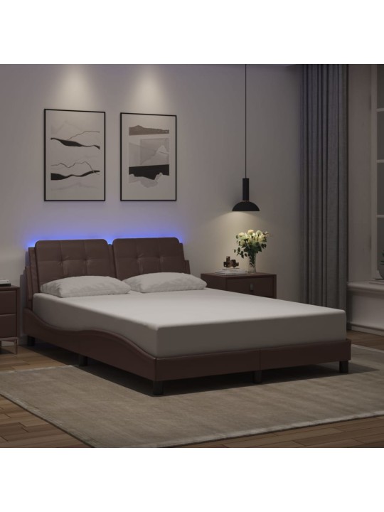VOODIRAAM LED-TULEDEGA, PRUUN, 140 X 200 CM, KUNSTNAHK