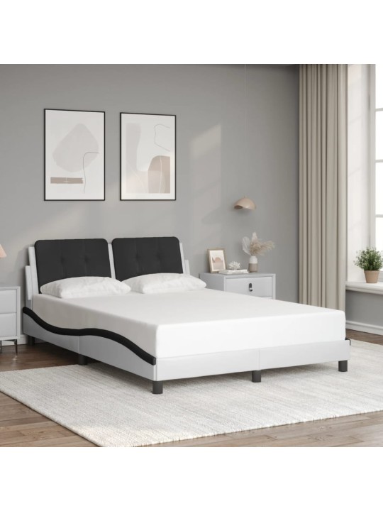 VOODIRAAM LED-TULEDEGA, VALGE JA MUST, 140 X 200 CM, KUNSTNAHK