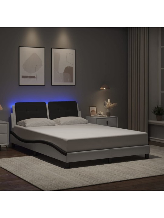 VOODIRAAM LED-TULEDEGA, VALGE JA MUST, 140 X 200 CM, KUNSTNAHK
