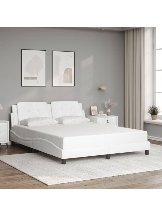 VOODIRAAM LED-TULEDEGA, VALGE, 160 X 200 CM, KUNSTNAHK