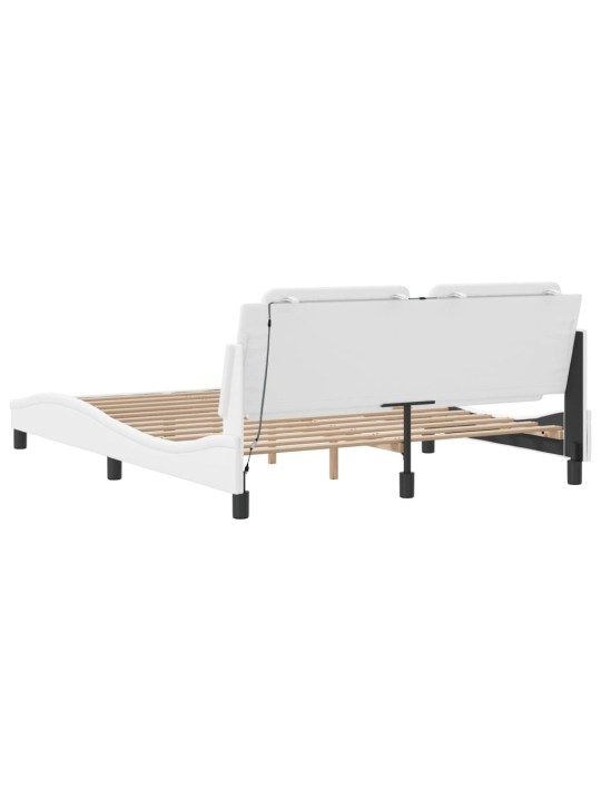 VOODIRAAM LED-TULEDEGA, VALGE, 160 X 200 CM, KUNSTNAHK