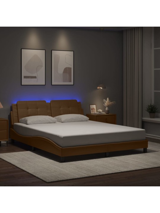 VOODIRAAM LED-TULEDEGA. CAPPUCCINO, 160 X 200 CM, KUNSTNAHK