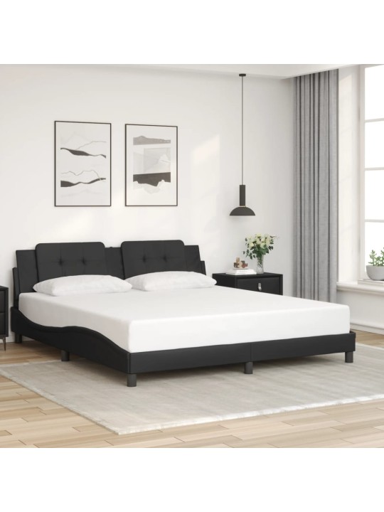 VOODIRAAM LED-TULEDEGA, MUST, 180 X 200 CM, KUNSTNAHK