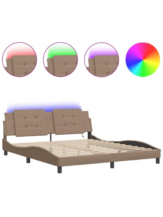 VOODIRAAM LED-TULEDEGA, CAPPUCCINO, 180 X 200 CM, KUNSTNAHK
