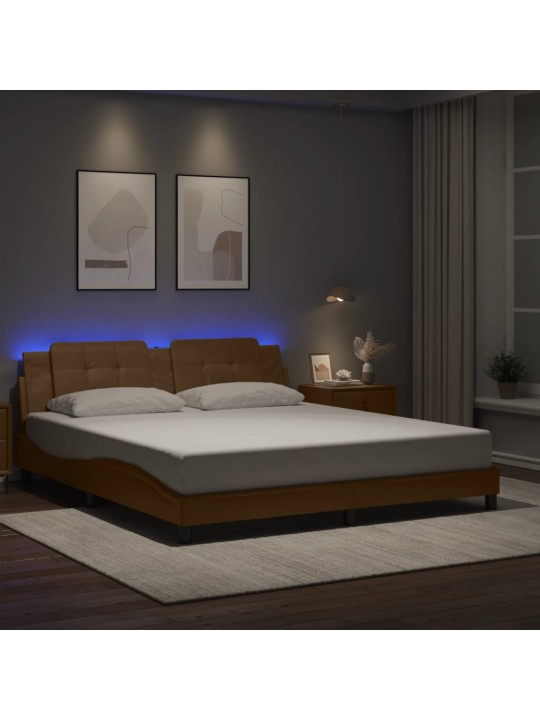 VOODIRAAM LED-TULEDEGA, CAPPUCCINO, 180 X 200 CM, KUNSTNAHK