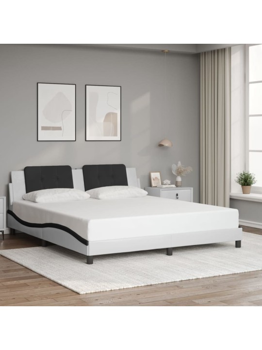 VOODIRAAM LED-TULEDEGA, VALGE JA MUST, 180 X 200 CM, KUNSTNAHK