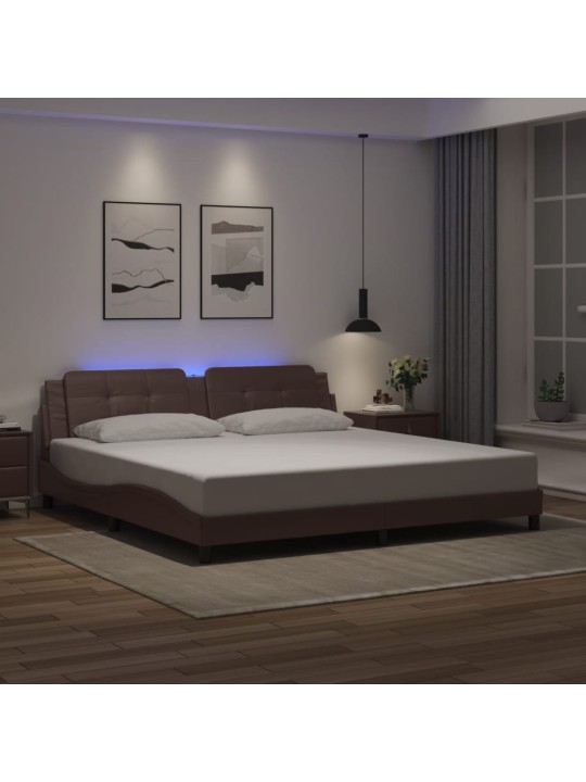 VOODIRAAM LED-TULEDEGA,PRUUN, 200X200 CM, KUNSTNAHK