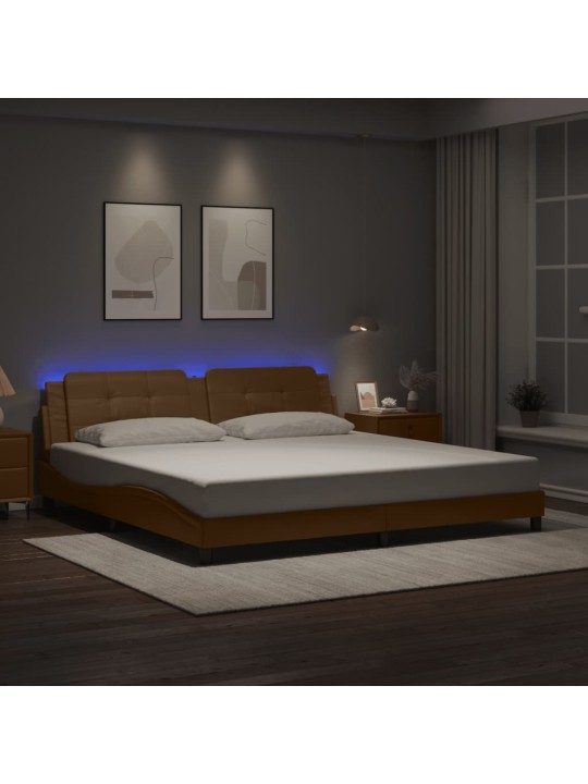VOODIRAAM LED-TULEDEGA, CAPPUCCINO, 200X200 CM, KUNSTNAHK