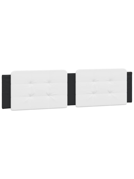 Voodiraam LED-tuledega, must ja valge, 200x200 cm, kunstnahk