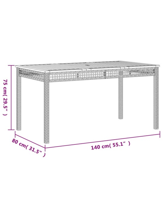 5-osaline aiamööbli komplekt patjadega, must, polürotang