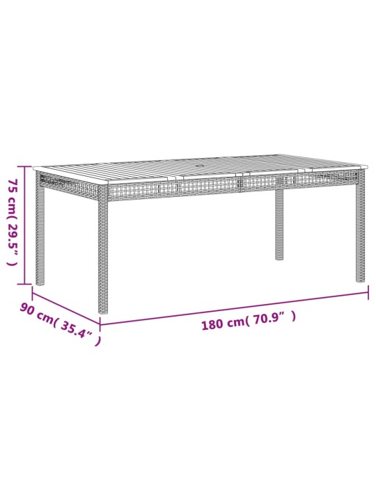 7-osaline aiamööblikomplekt patjadega, must, polürotang