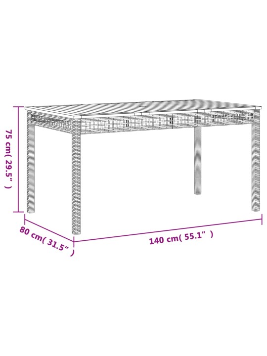 7-osaline aiamööbli komplekt patjadega, hall, polürotang