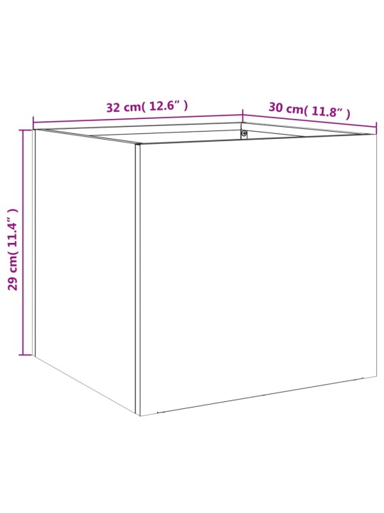 Taimekastid 2 tk antratsiithall 32x30x29cm, külmvaltsitud teras