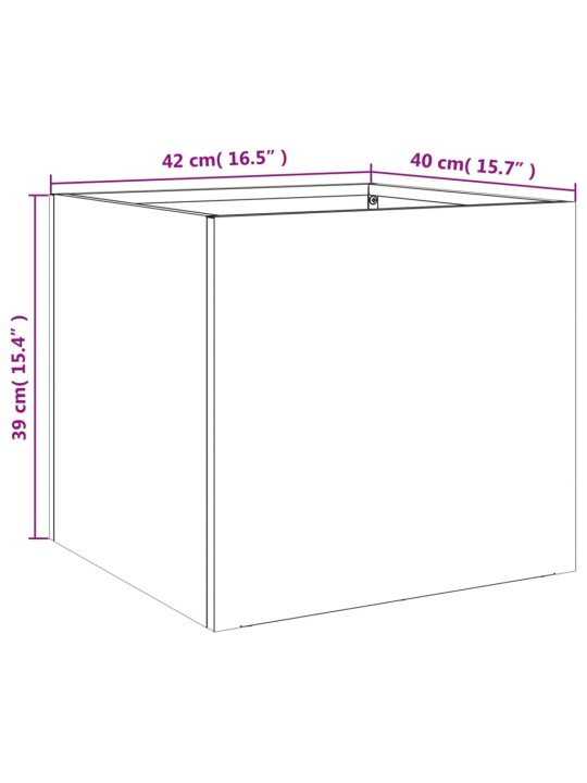 Taimekastid 2 tk valge 42x40x39 cm, külmvaltsitud teras