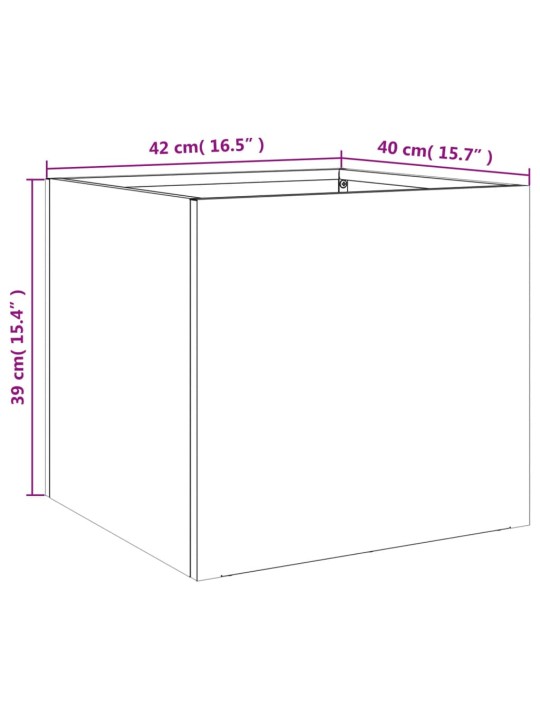 Taimekastid 2 tk hõbedane 42x40x39 cm roostevaba teras