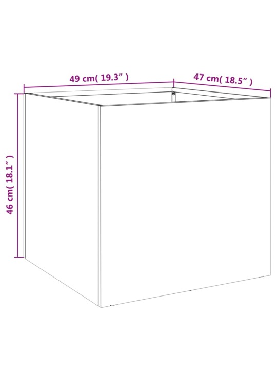 Taimekastid 2 tk, valge, 49 x 47 x 46 cm, külmvalts teras