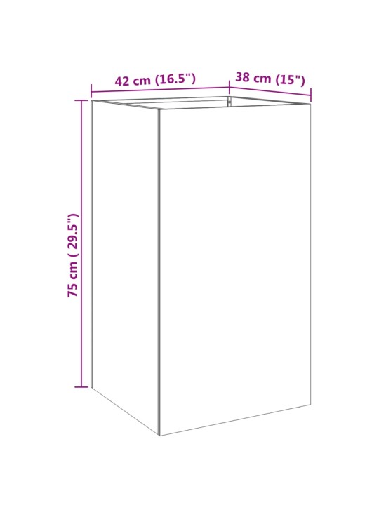 Taimekastid hõbedane 42x38x75 cm roostevaba teras