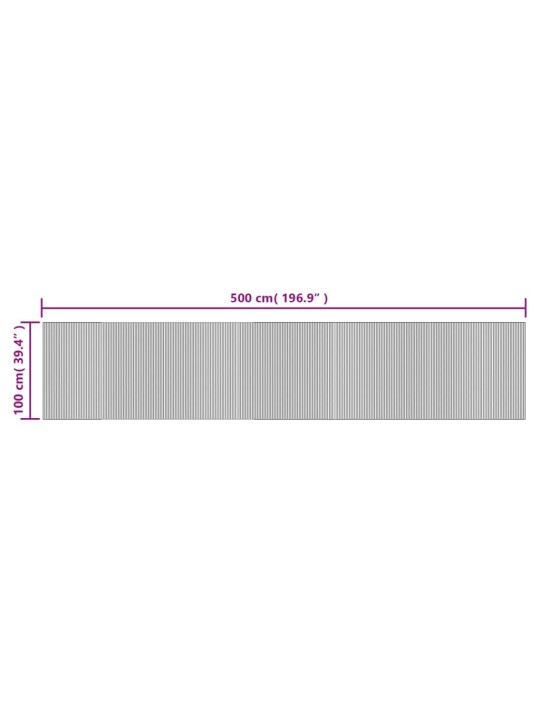 Vaip, ristkülikukujuline, tumepruun, 100 x 500 cm, bambus