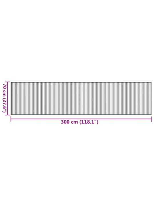 Vaip, ristkülikukujuline, tumepruun, 70 x 300 cm, bambus