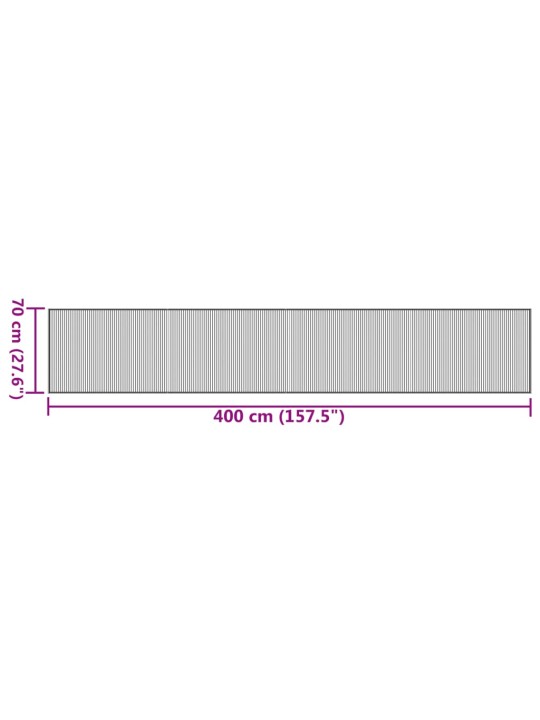 Vaip, ristkülikukujuline, must, 70 x 400 cm, bambus