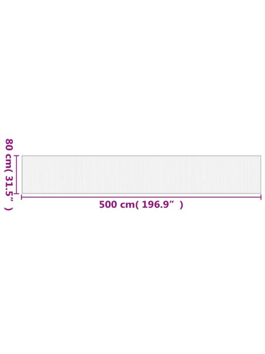 Vaip, ristkülikukujuline, must, 80 x 500 cm, bambus