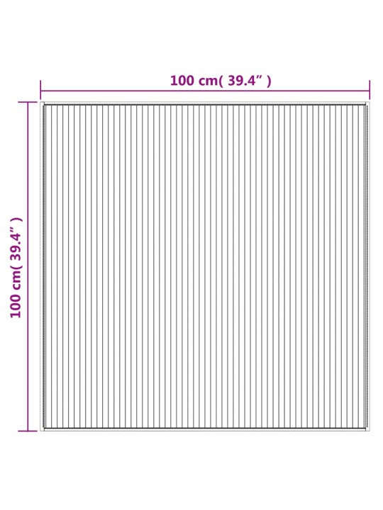 Vaip, kandiline, hall, 100 x 100 cm, bambus