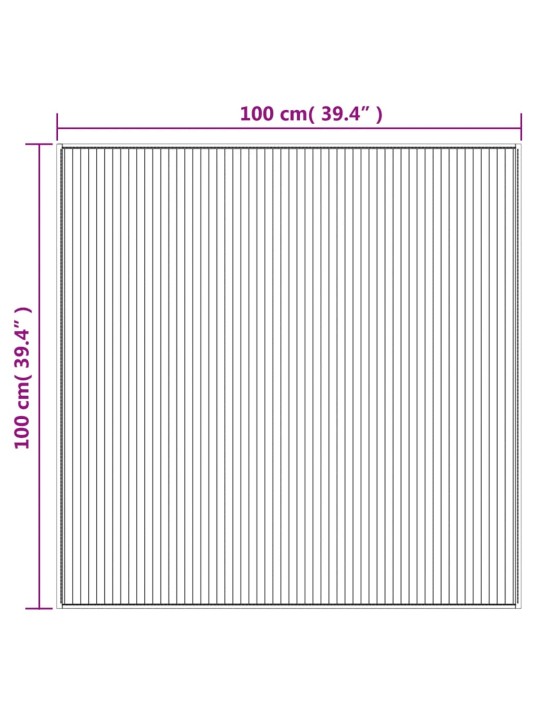 Vaip, kandiline, tumepruun, 100 x 100 cm, bambus