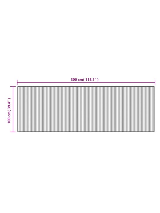 Vaip, ristkülikukujuline, tumepruun, 100 x 300 cm, bambus