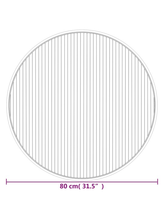 Vaip, ümmargune, pruun, 80 cm, bambus