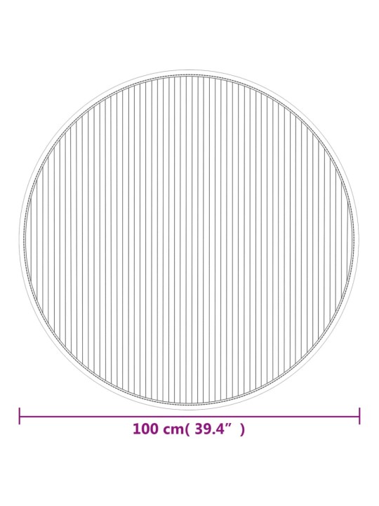 Vaip, ümmargune, naturaalne hele, 100 cm, bambus