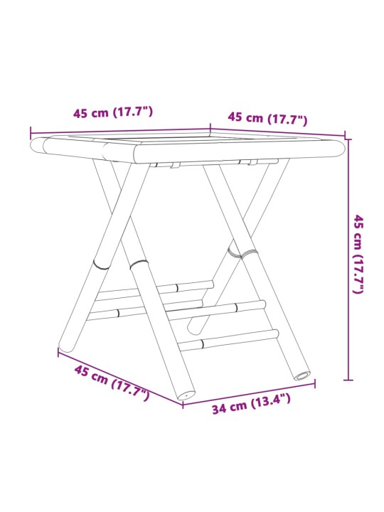 Kokkupandav aialaud, 45 x 45 x 45 cm, bambus