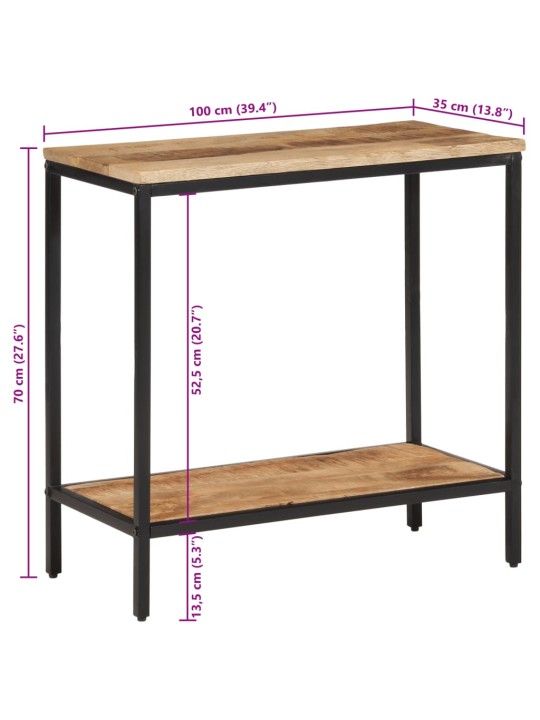 Konsoollaud, 100 x 35 x 70 cm, töötlemata mangopuit