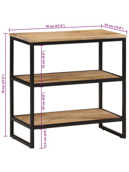 Konsoollaud, 70 x 35 x 70 cm, töötlemata mangopuit